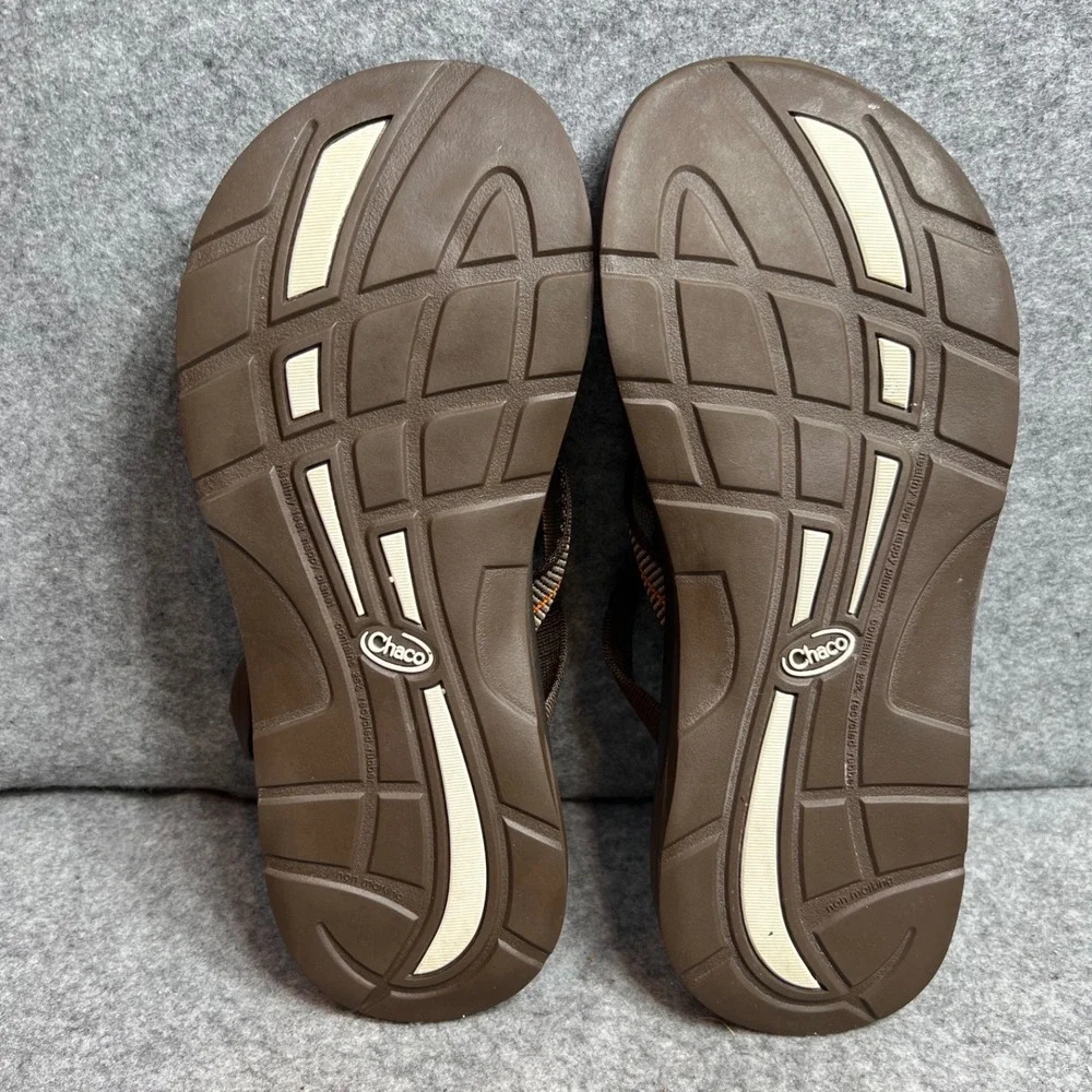 Chaco Z/Volv Flip Flop Sandals Mens Brown Adjustable Straps Outdoor Hiking Shoes